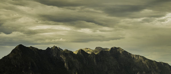 Panoramic view of mountains against sky