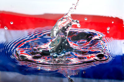 Close-up of water drop on glass