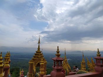 Panoramic view of temple building against sky