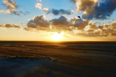 Scenic view of sunset over sea