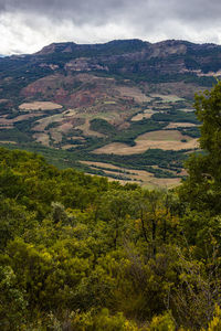 High angle view of landscape against sky