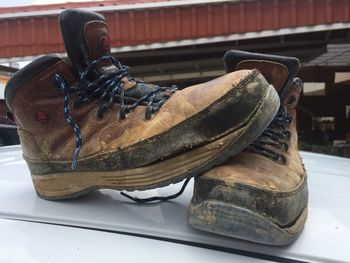Close-up of shoes on floor