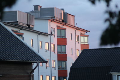 Low angle view of residential buildings against sky