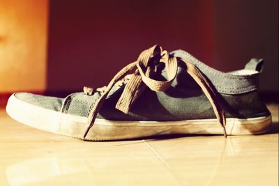 Close-up of shoes on floor