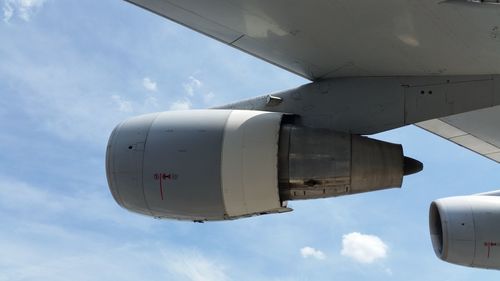 Cropped image of airplane against sky
