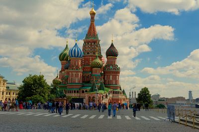 View of temple against cloudy sky
