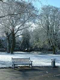 Empty park during winter