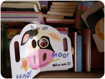 Close-up of books on table