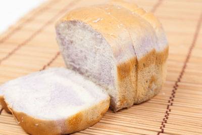 Close-up of bread on place mat