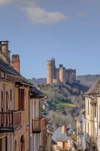 Chateau de najac at aveyron against sky