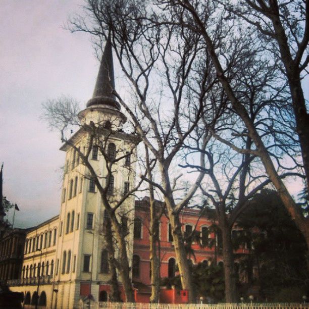 architecture, building exterior, built structure, tree, bare tree, low angle view, place of worship, religion, branch, sky, church, spirituality, city, history, travel destinations, tower, dome, famous place