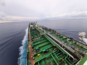 High angle view of sea against sky