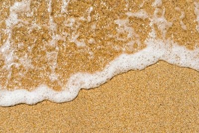 High angle view of surf on beach