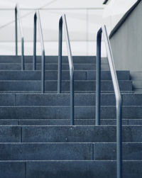 Close-up of metal railing in the city 