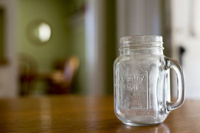 Close-up of water on table