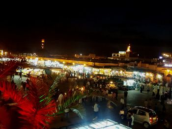 Illuminated city at night