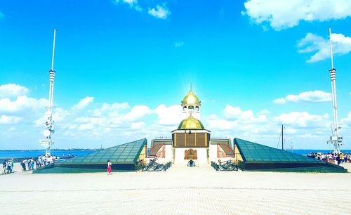 View of temple against cloudy sky