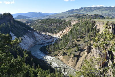 Scenic view of valley on sunny day