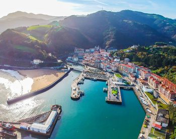 High angle view of harbor