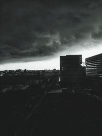 Storm clouds over city