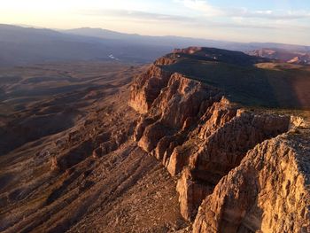 Scenic view of majestic mountains against sky