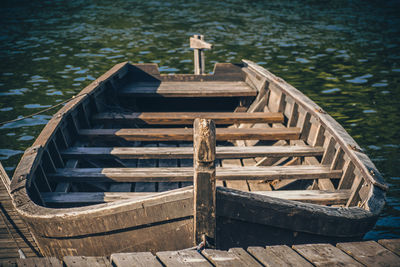 High angle view of pier over lake