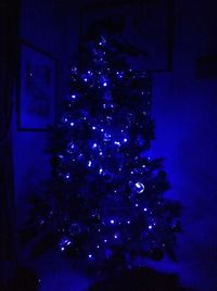 Illuminated lights at night