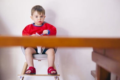 Portrait of boy sitting