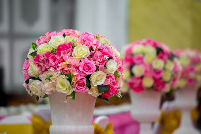 Close-up of pink rose bouquet