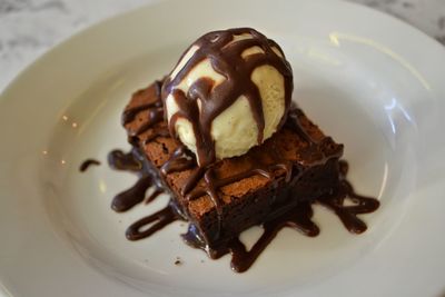 Close-up of ice cream in plate