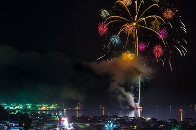 Low angle view of firework display