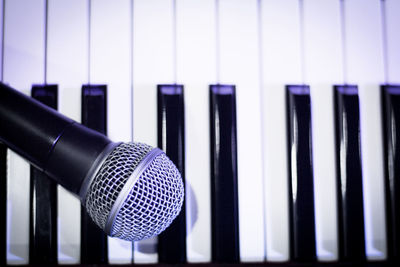 Close-up of piano keys