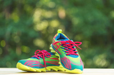 Close-up of multi colored shoes