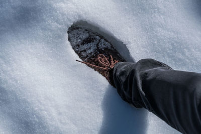 Low section of person in snow