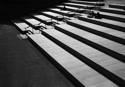 High angle view of shadow on floor