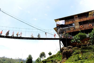 Low angle view of built structure against sky