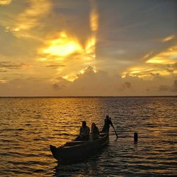 Scenic view of sunset over sea