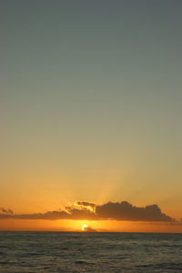 Scenic view of sea at sunset