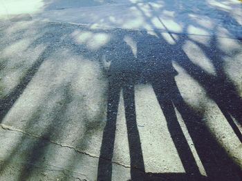 Shadow of people on road