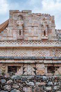 Low angle view of old ruins against sky