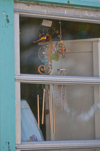 Rusty metal grate on window