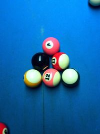 High angle view of colorful balls