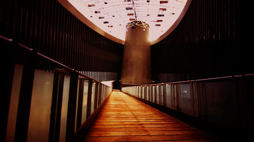 Illuminated corridor of building