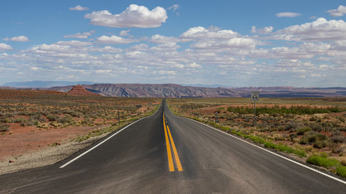 Empty road against sky