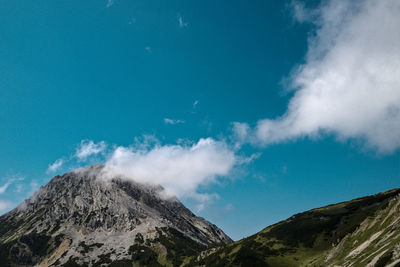 Low angle view of mountain against sky