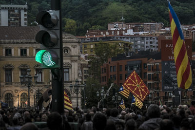 People on street in city