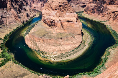 High angle view of rock formation