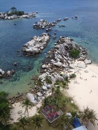 High angle view of sea against sky