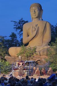 Statue of buddha against trees