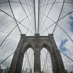 Low angle view of suspension bridge